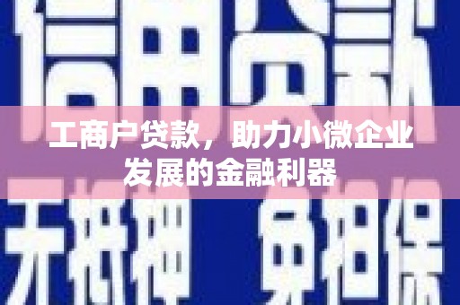 马关工商户贷款，助力小微企业发展的金融利器