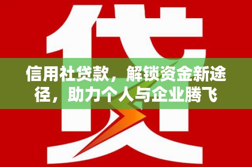 马关信用社贷款，解锁资金新途径，助力个人与企业腾飞