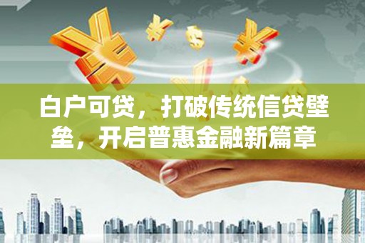 马关白户可贷，打破传统信贷壁垒，开启普惠金融新篇章