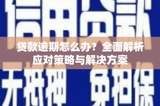 马关贷款逾期怎么办？全面解析应对策略与解决方案