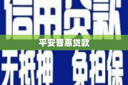 马关平安普惠贷款